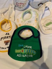 Assorted Infant Baby Boy Bibs Lot Of 7 Kenneth Cole Pooh Bear Assorted Animals
