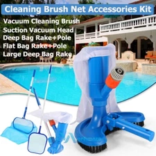 Swimming Pool Spa Suction Vacuum Head Cleaner Cleaning Brush Net Accessories Kit