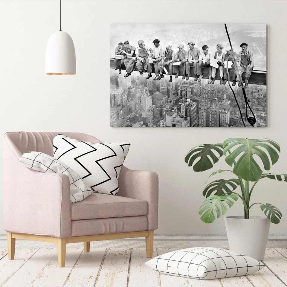 CANVAS WALL ART PRINT ARTWORK - LUNCH ATOP A SKYSCRAPER - Image 3 of 4