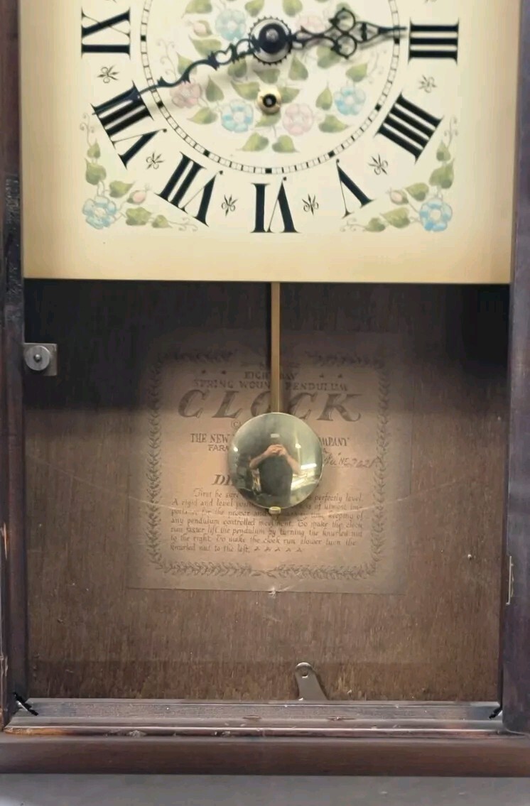 Vintage 8 Day Spring Wound Pendulum Clock the New England Clock