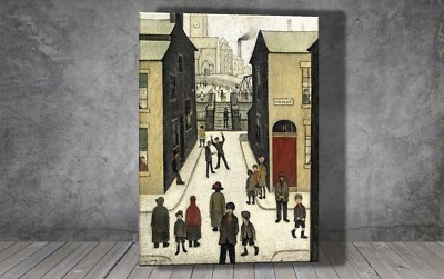 L. S. Lowry The Steps, Irk Place LEINWAND GEMÄLDE KUNSTDRUCK POSTER 2000