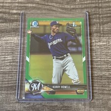 2018 Bowman Chrome #BDC-61 Korry Howell RC Rookie 1st Green /99 Brewers