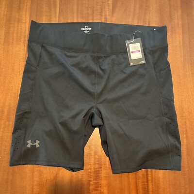 Under Armour SpeedPocket Half Tight Herren-Laufshort Radler Jogging Hose Schwarz