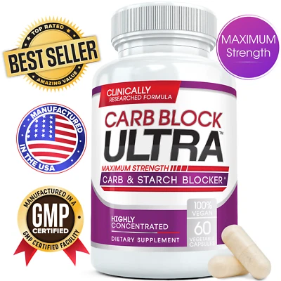 VIVID HEALTH NUTRITION CARB BLOCK ULTRA Starch Blocker Diet Cheat Pill for Rapid Weight Loss