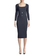 750 LA PETITE ROBE DI CHIARA BONI HUMETTE DRESS SZ 46/10 NWT NAVY RUNS SML