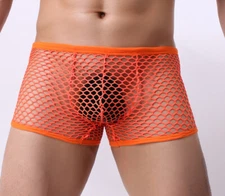ZONBAILON Men's Underwear See-through Large Mesh Cool Sexy Elastic Boxers