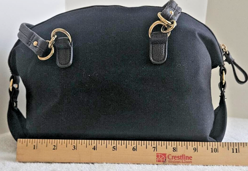 Tommy Hilfiger Black Satchel Handbag w/Brown Faux Leather Trim/Gold-Tone Accents - Picture 14 of 24