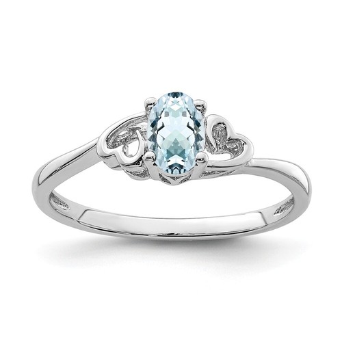 Sterling Silver Aquamarine March 
