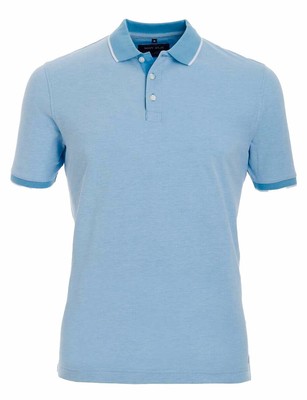 Marvelis Herren Poloshirt Casual Fit Polokragen Einfarbig Hellblau