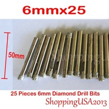 25Pcs 6mm Diamond Drill Bits Set Hole Saw Cutter Tool Glass Marble Granite