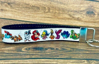 Key Fob Chain Holder Wrist Lanyard Wristlet Hands RTS Little Mermaid Ariel Floun