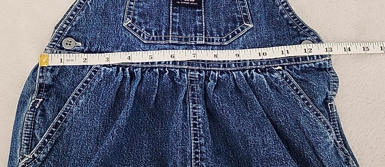OshKosh B’Gosh Denim Overall Dress Girl's Size 4 Tie Dye Shirt XS Music Upcycled image 9