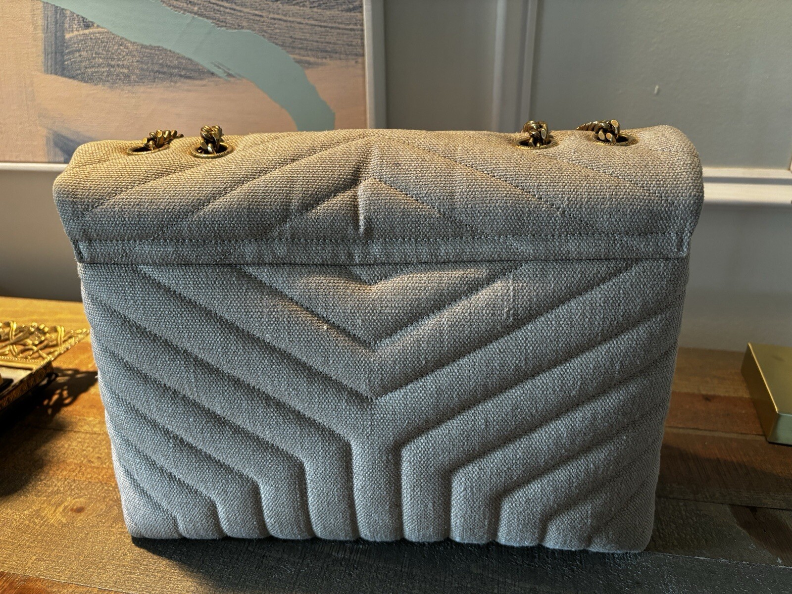 SAINT LAURENT Lino trapuntato YSL LouLou in ""Y