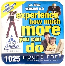 America Online Vintage Collectible Internet Dial-UP Disc, AOL V8.0 CD,  Sealed !