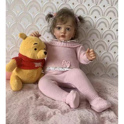 24" Finished Reborn Baby Doll Ayana Newborn Girl Short Yellow Hair Handmade Gift - Picture 3 of 5