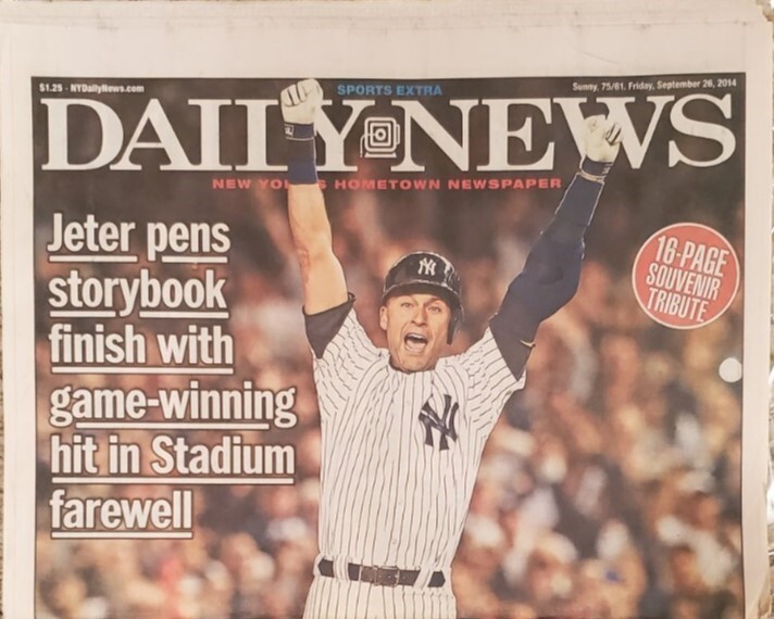 2014 September 26 NY Daily News - Jeter Last Game Perfect