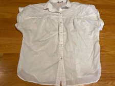vintage Laura Mae womens white eyelet blouse size medium