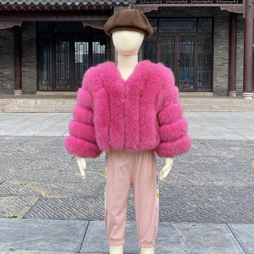 Girls Real Fur Coat Girls Warm Winter Coat Fur Jacket Natural Fur Coat Clothing - Picture 29 of 53