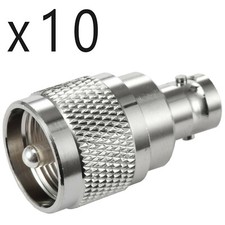 10 Pack Lot UHF PL259 Male to BNC Female RF Radio Antenna Coax Adapter Converter