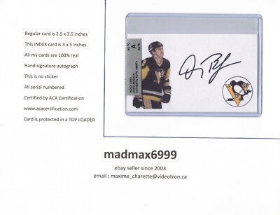 Doug Bodger Pittsburgh Penguins AUTOGRAPH AUTO SIGNED INDEX HOCKEY CARD ...