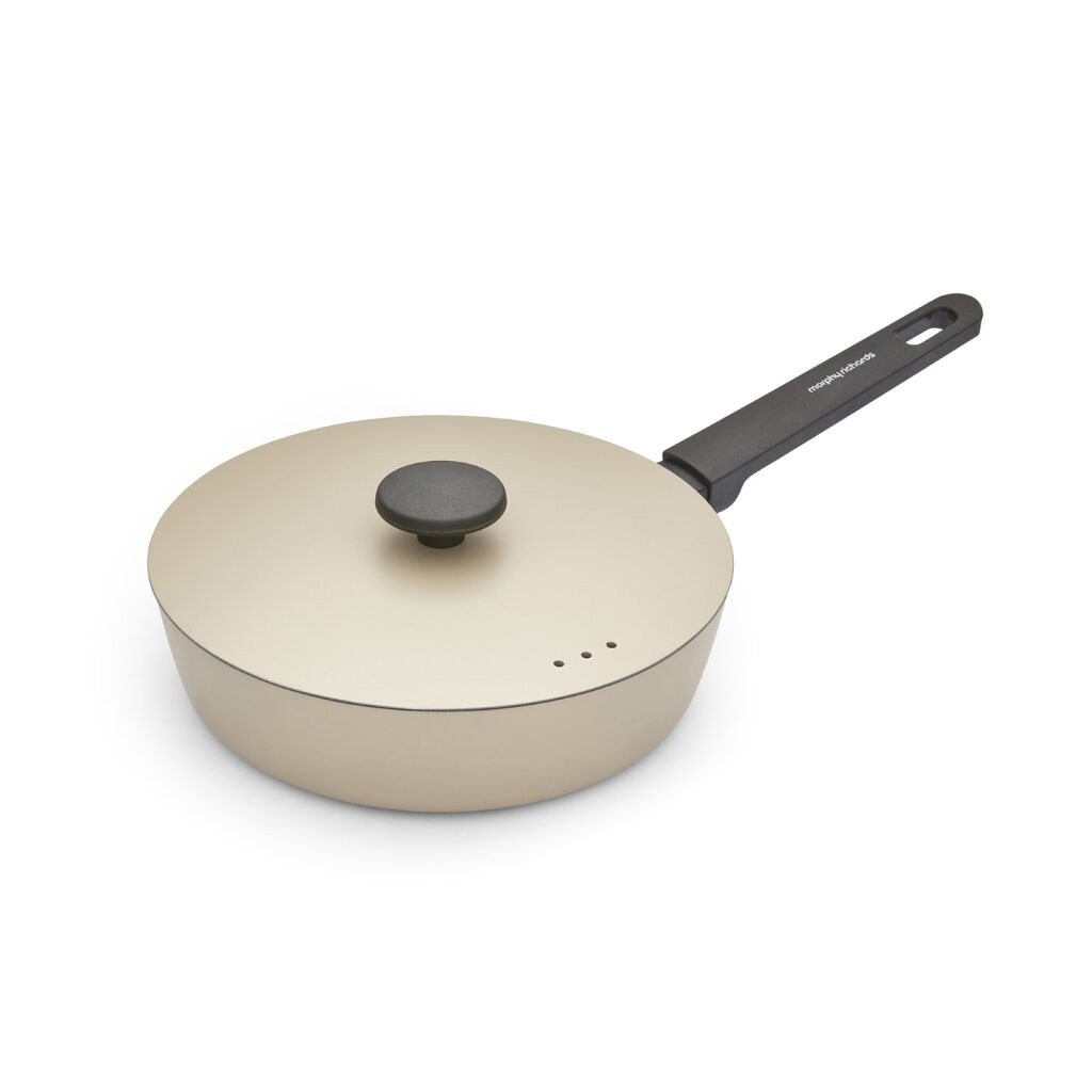 Morphy Richards Saute Pan 24cm Forged Aluminium, with Lid, Cream 852254