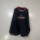 San Francisco 49ers Jacket Mens 2XL Black Red NFL Football Reebok Windbreaker