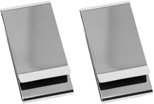 Stephanie Imports Stainless Steel Double-Sided Boxed Money Clip (Set of 2)