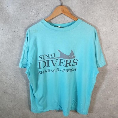 Vintage Sinai Divers Sharm El Shaikh 90s USA Single Stitch T-Shirt Herren XL Blau