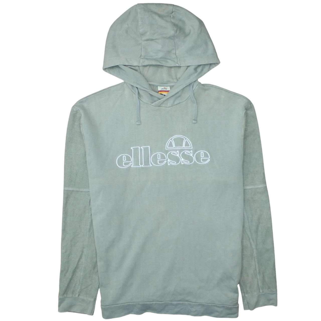 Ellesse Womens Green Pullover Hoodie UK 12 100% Cotton Casual Sweatshirt