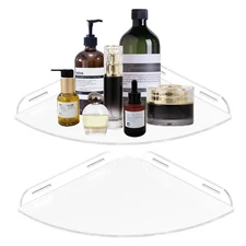 Acrylic Corner Shelves, Adhesive Shelf, Shower Caddy Organizer for Home Decor...