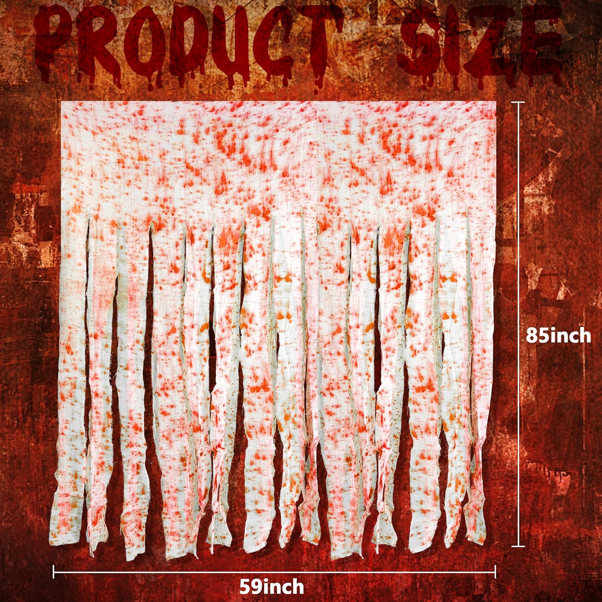 Halloween Door Cover Decoration With Bloody Hand Print – Spooky Party Prop & Sign