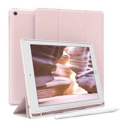 Für Apple iPad 5. / 6. Generation Smartcase mit Touchpen Halterung Tablet Rosa
