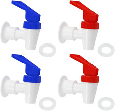 4Pcs Replacement Cooler Faucet, 2 Red and 2 Blue Internal Thread Plastic Spigot