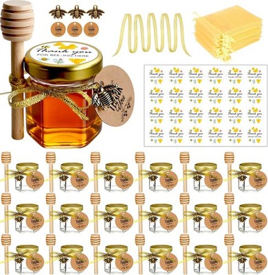 Ahhute Honiggläser Klein, Mini Honigglas Mit Honiglöffel, Honiggläser Mit Deckel