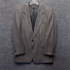Andre Vachon Blazer Men 48XL Brown Blk Houndstooth Sport Coat Dark Academia Prof