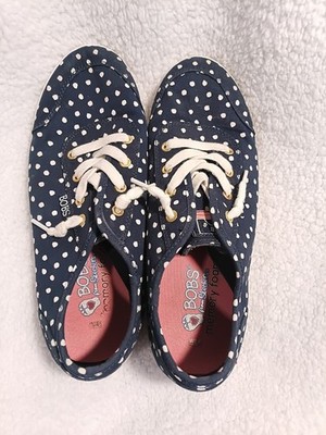 Bobs From Skechers Blue Polka Dot Sneakers Women's Size 8.5 Shoes Memory Foam