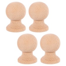 4 Pcs Wood Finials Curtain Rod Bed Post Decorative Ball for Posts