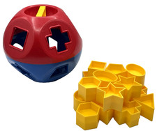 COMPLETE Vintage Tupperware Shape-O Ball Learning Shape Sorter Toy Extra Shapes