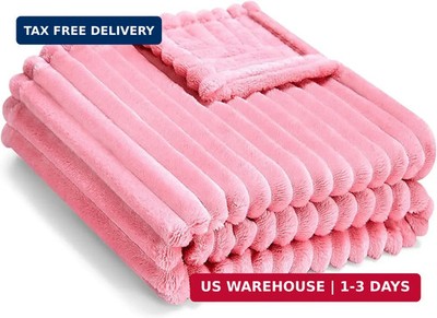 Soft Fleece Baby Blanket Ultra Cozy Pink Baby Blankets for Girls Warm and Lightw