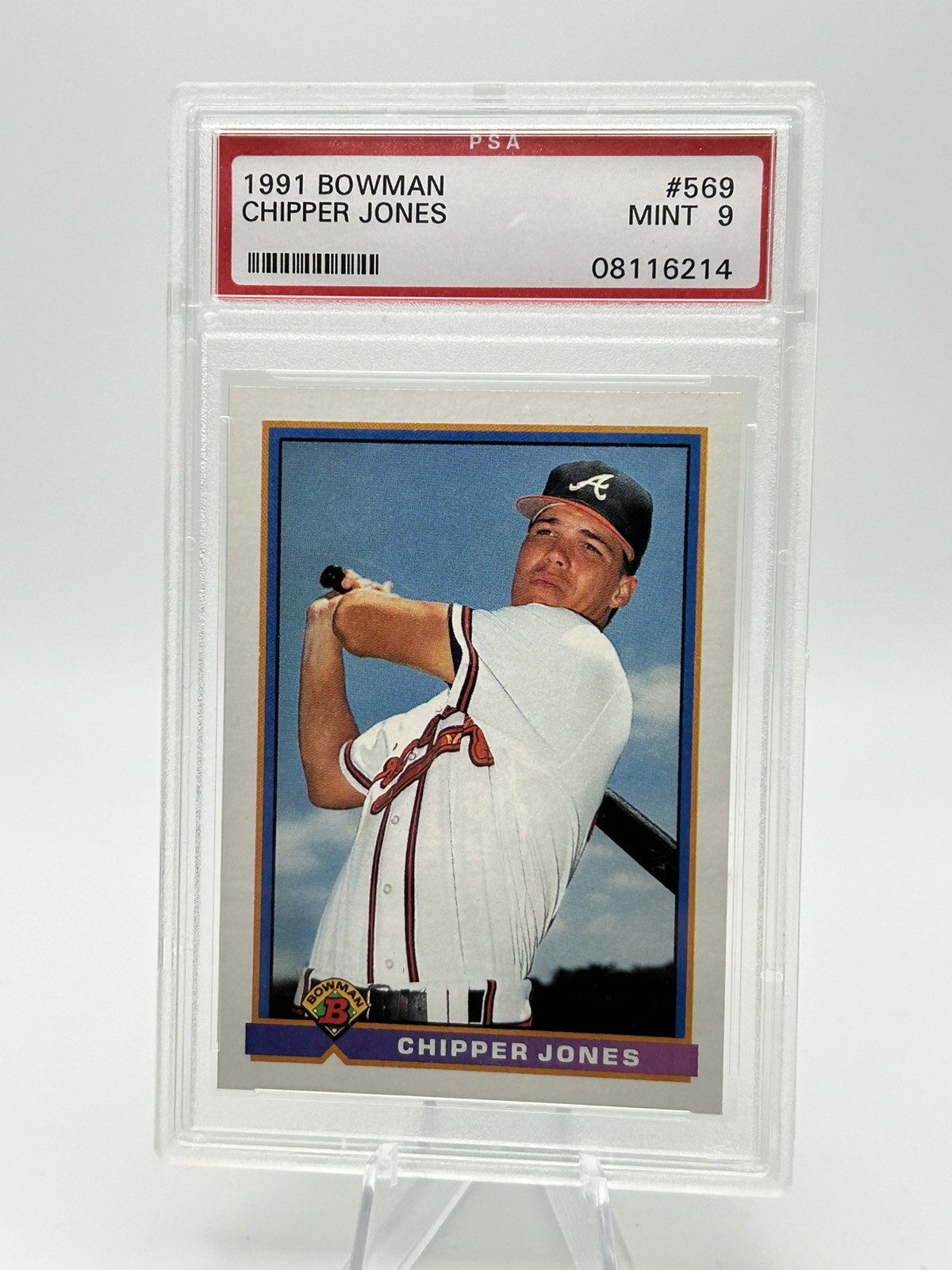 1991 Bowman Chipper Jones Rookie #569 PSA 9 Atlanta Braves