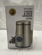 Secura SP-7415 Electric Coffee and Spice Grinder - Silver