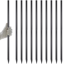 AAGUT Rebar Stakes 24 Inch 10 Pcs Landscape Timber Spikes 1/2", Heavy Duty St...