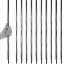 AAGUT Rebar Stakes 24 Inch 10 Pcs Landscape Timber Spikes 1/2", Heavy Duty St...