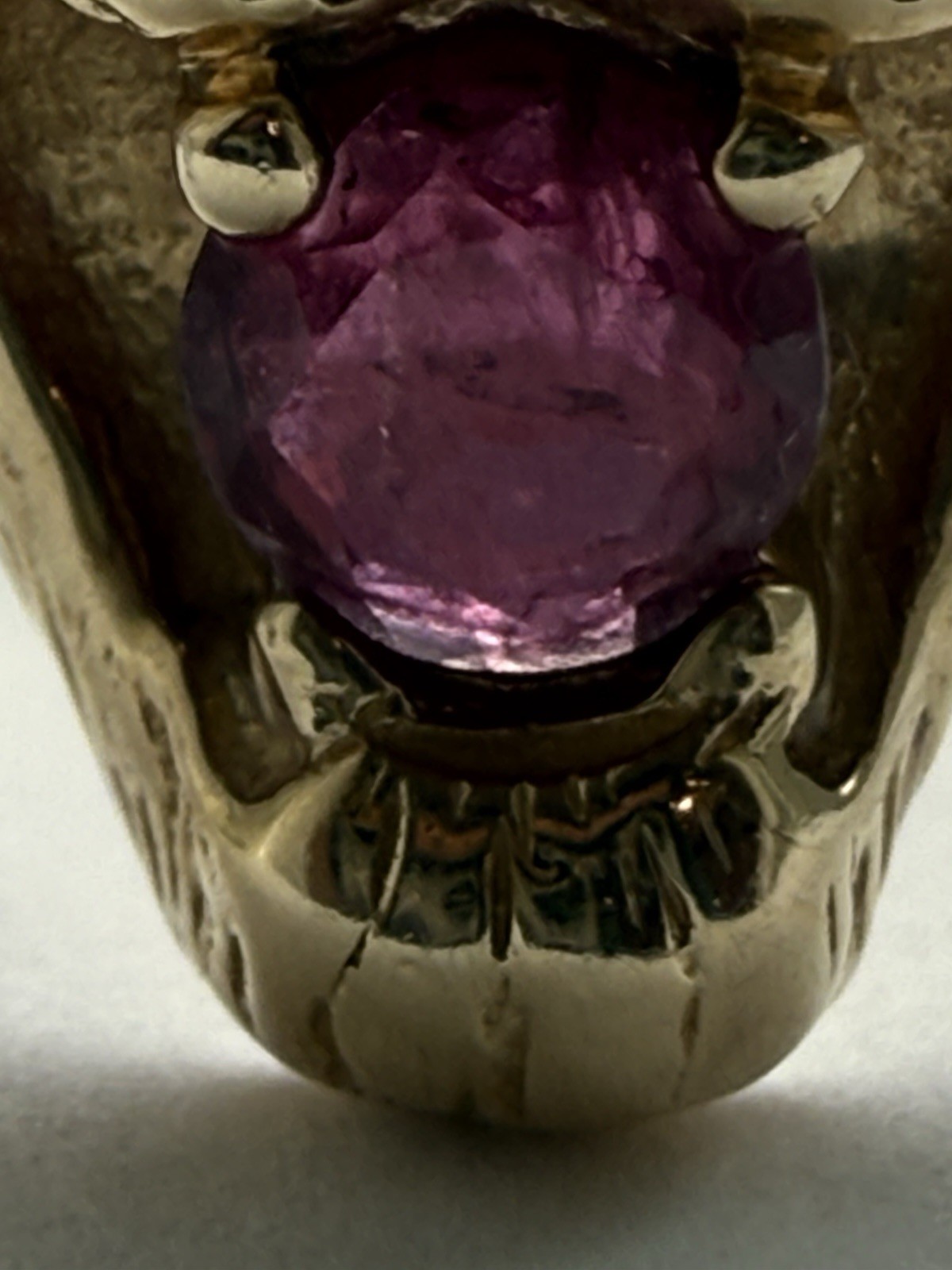 Solid 14K Gold Lion Ring Natural Ruby Diamonds Vi… - image 2