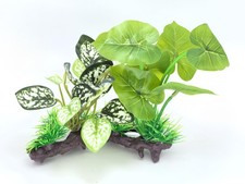 Artificial Aquarium Plants Fish Tank Driftwood Hide Cave Decor 2 PCS
