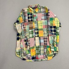 Vintage Ralph Lauren Shirt Large Multi Blake Patchwork Madras Plaid Button Down