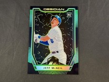 2019 PANINI OBSIDIAN JEFF MCNEIL #12 ROOKIE ELECTRIC ETCH GREEN PRIZMS 5/5 METS