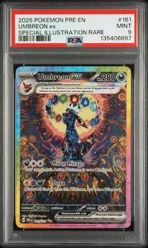 2025 POKEMON PRE EN-PRISMATIC EVOLUTIONS #161 UMBREON EX PSA 9