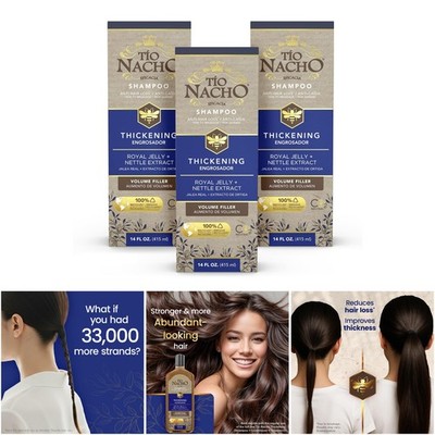 Thickening Shampoo Royal Jelly Nettle Extract 14 Fl Oz (3 Pack)
