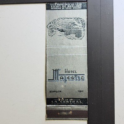 Hotel Majestic Acapulco Gro Vintage Silver Foil Design Matchbook